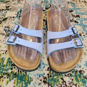 Birkenstock Ibiza Lavender Leather Slip On Sandal, Size EU 39 US Womens 8